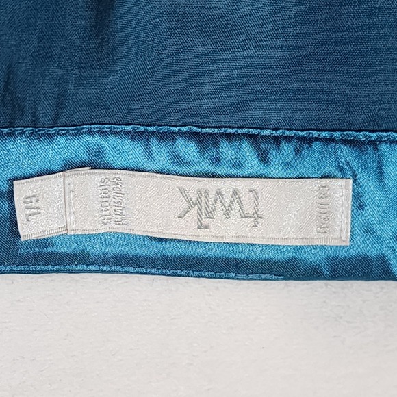 TWIK Teal Chiffon Sequin Fairy Skirt Womens L Mesh Pixie Cocktail Party Sheer - Picture 12 of 16